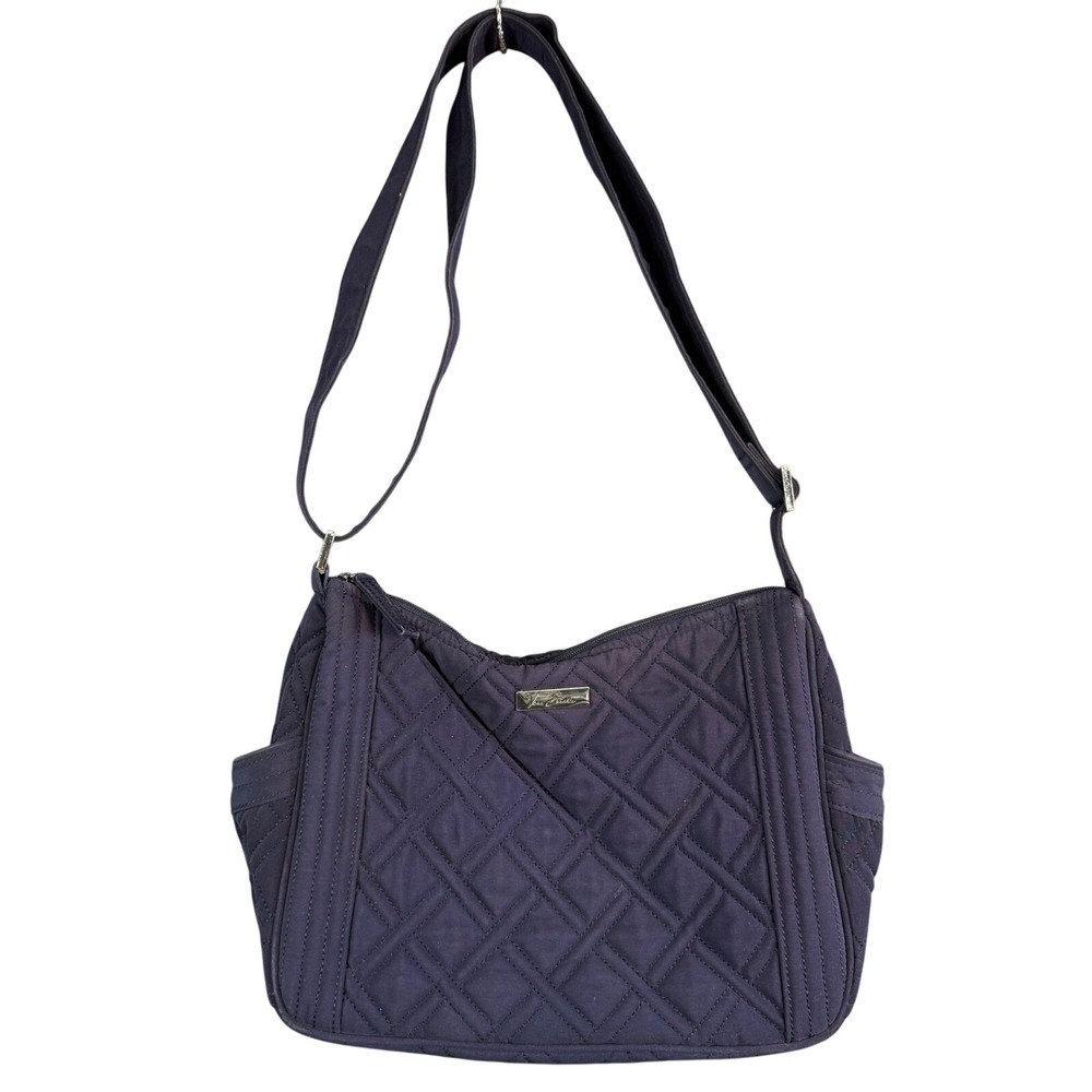 Vera Bradley Navy Blue Quilted Microfiber Crossbody Bag Adjustable Strap